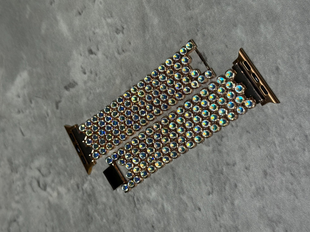 Crystal Apple Watch Band, Bling Strap, Stainless Steel, Moon Shadow Color