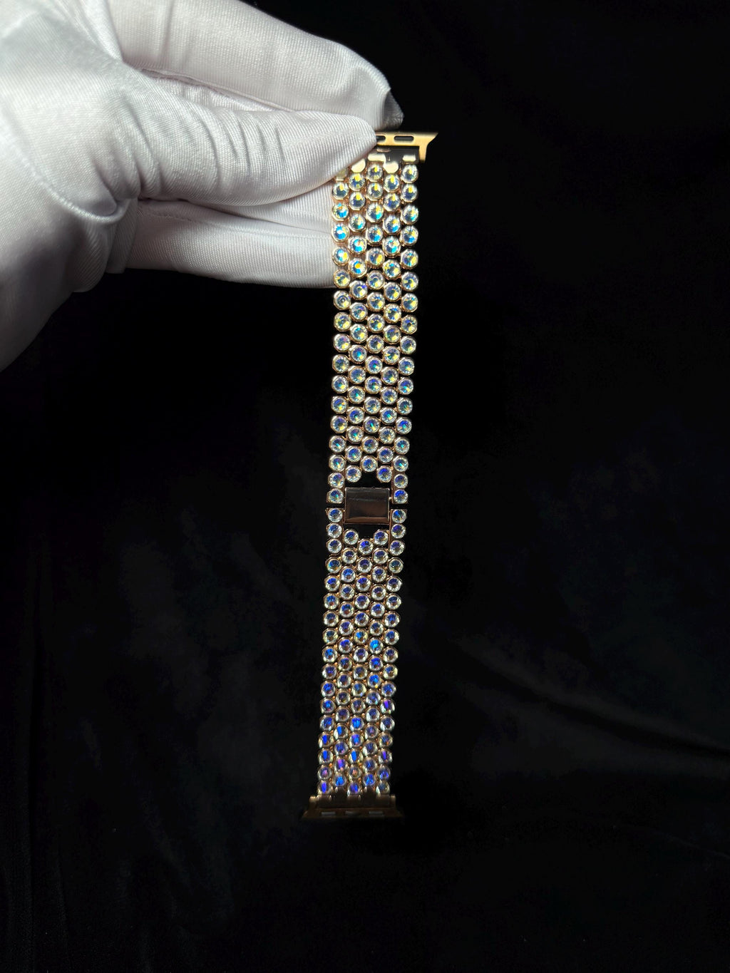 Crystal Apple Watch Band, Bling Strap, Stainless Steel, Moon Shadow Color