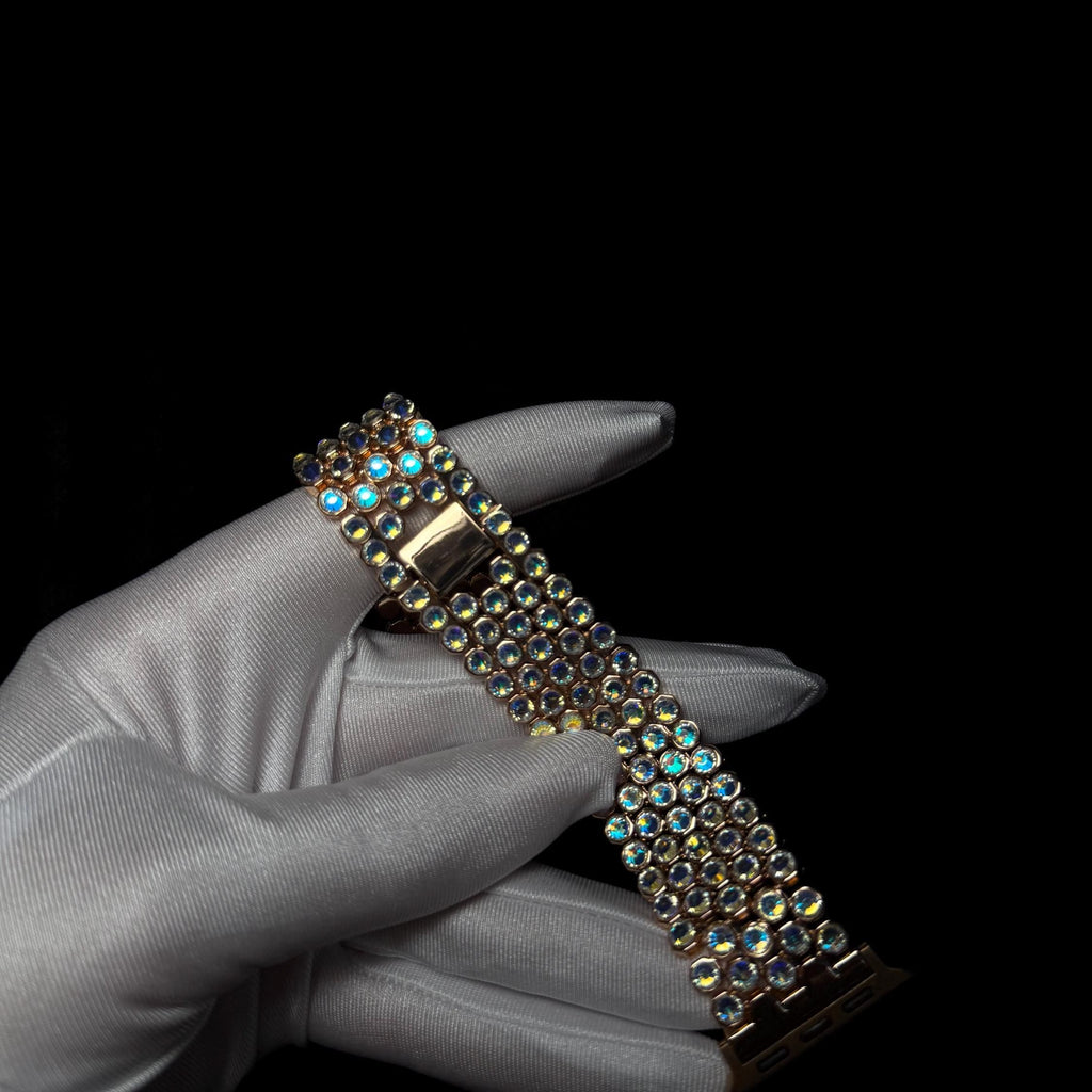 Crystal Apple Watch Band, Bling Strap, Stainless Steel, Moon Shadow Color