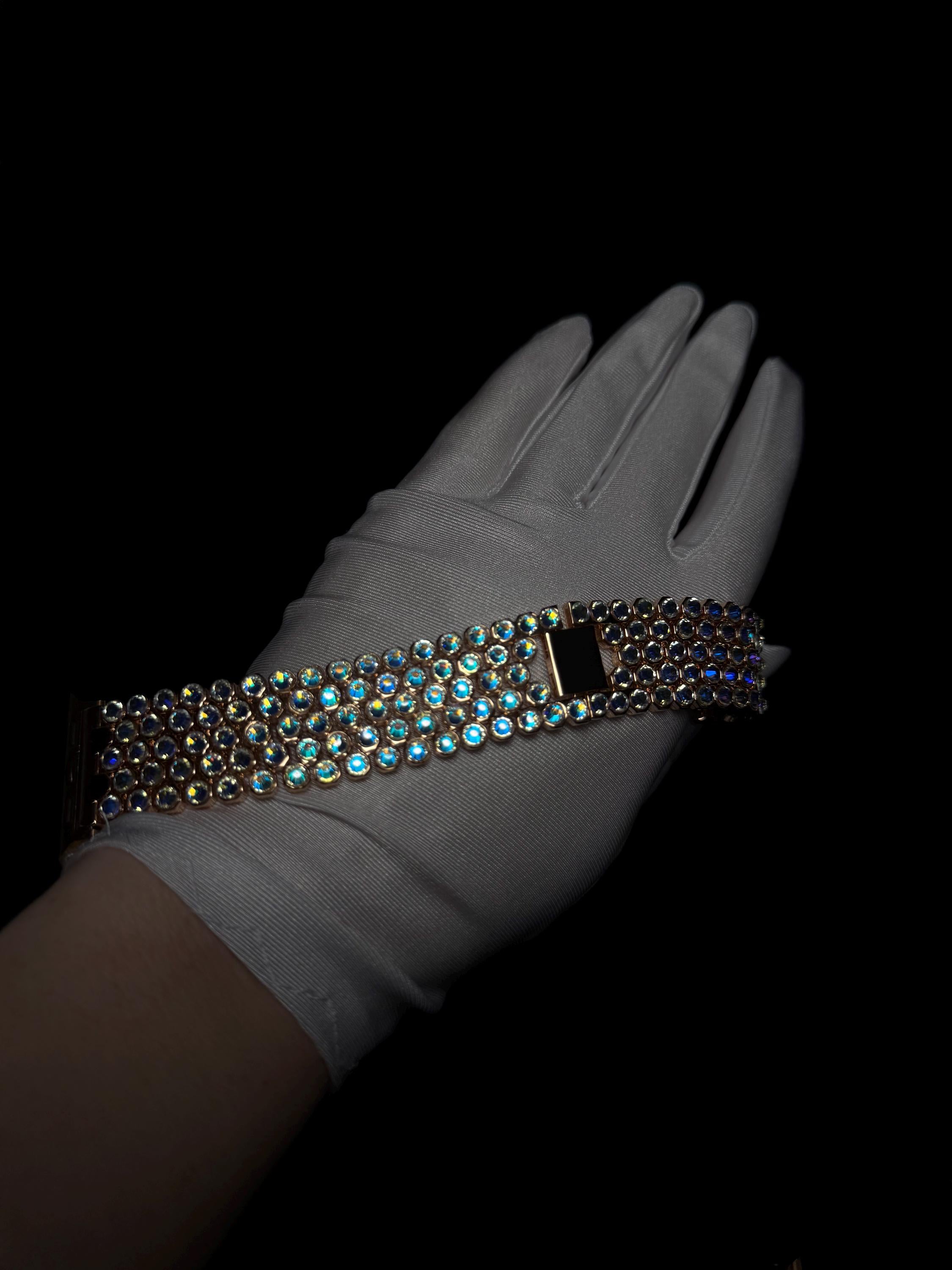 Crystal Apple Watch Band, Bling Strap, Stainless Steel, Moon Shadow Color