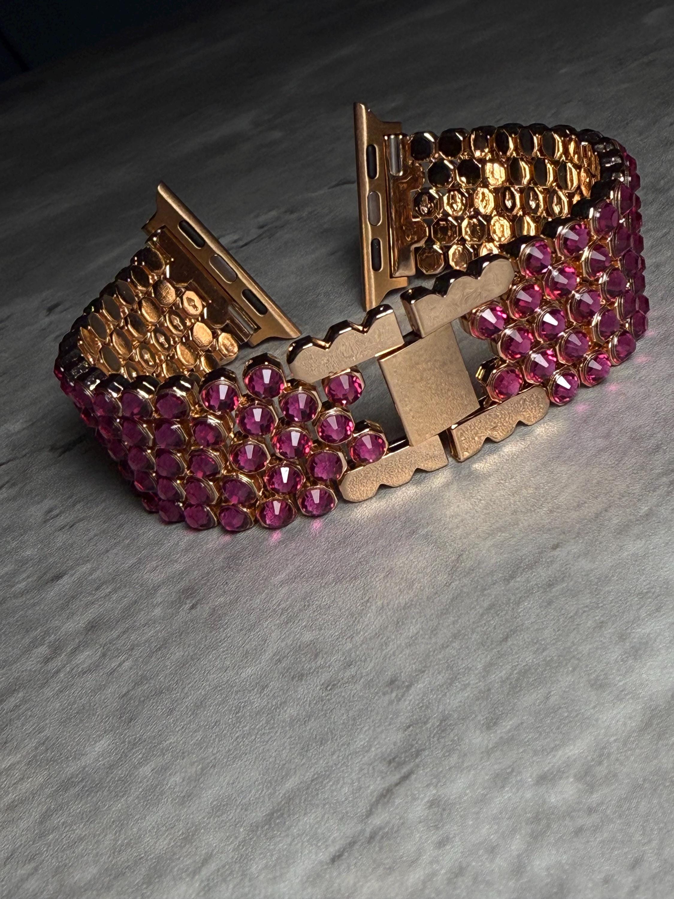 Crystal Apple Watch Band, Stainless Steel Bling Strap, Glamorous Jewelry