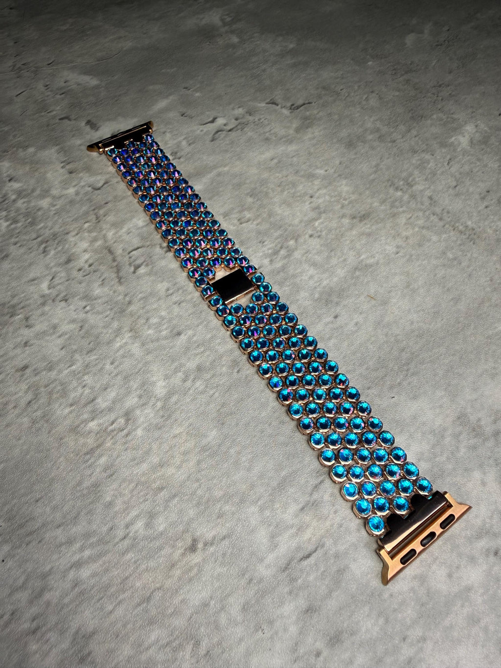 Apple Watch Band, Stainless Steel Strap, Hand-Embellished Glamour, color Magma Capri Blue