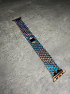 Apple Watch Band, Stainless Steel Strap, Hand-Embellished Glamour, color Magma Capri Blue