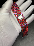 Apple Watch Band, Stainless Steel Strap, Hand-Embellished Glamour, color Magenta Light