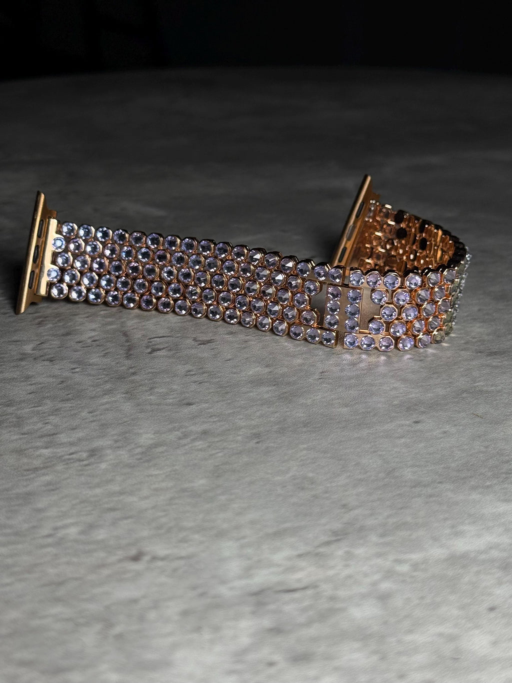 Apple Watch Band, Stainless Steel Strap, Hand-Embellished Glamour, color Angel Violet