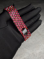 Apple Watch Band, Stainless Steel Strap, Hand-Embellished Glamour, color Magenta Light