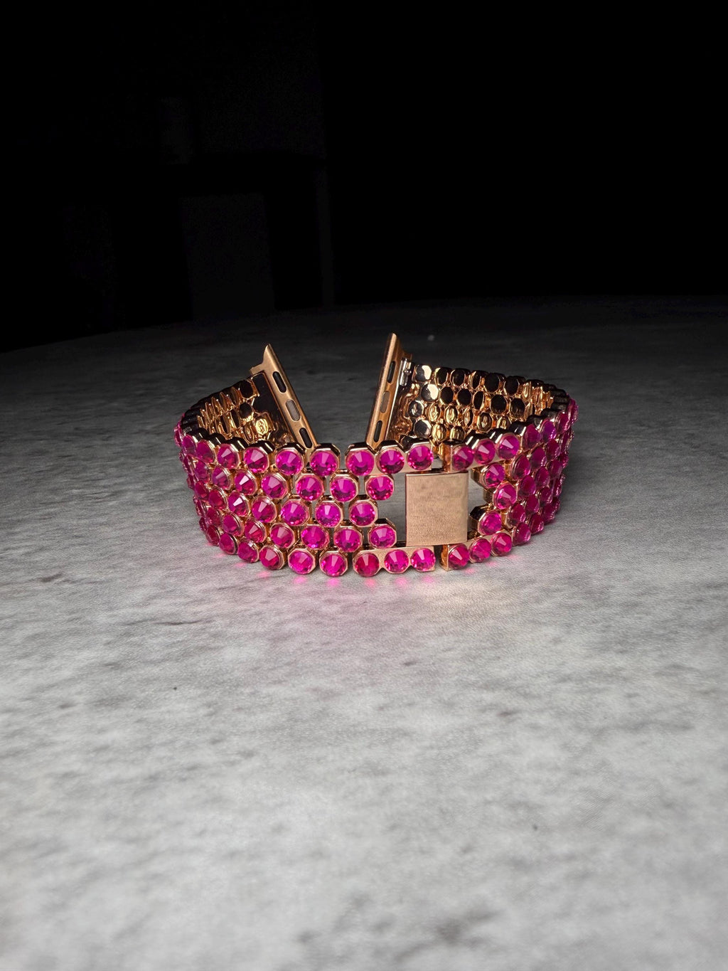 Apple Watch Band, Stainless Steel Strap, Hand-Embellished Glamour, color Rose B