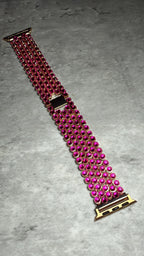 Apple Watch Band, Stainless Steel Strap, Hand-Embellished Glamour, color Rose B