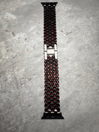 Apple Watch Band, Stainless Steel Strap, Hand-Embellished Glamour, color Garmet