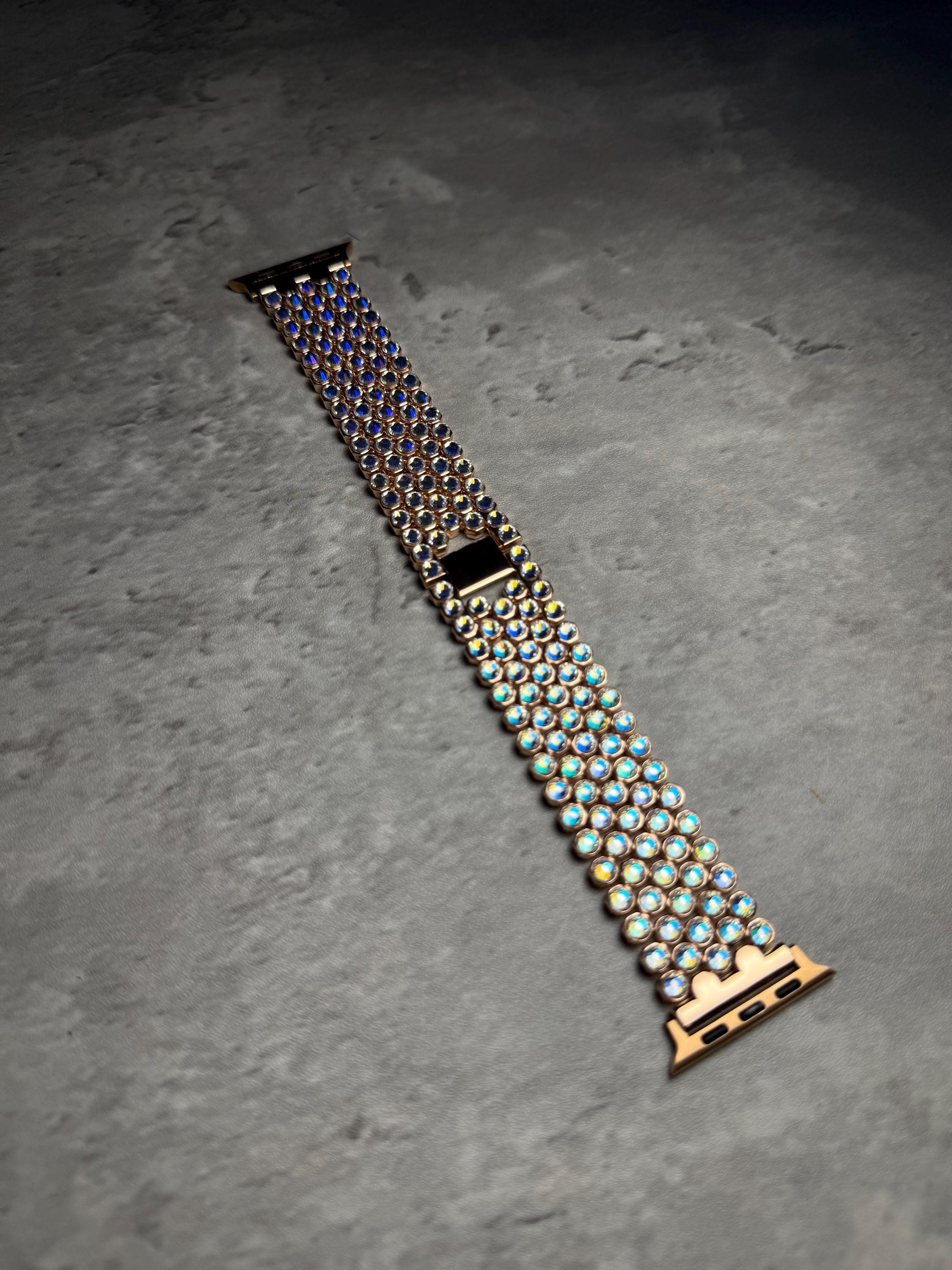 Crystal Apple Watch Band, Bling Strap, Stainless Steel, Moon Shadow Color