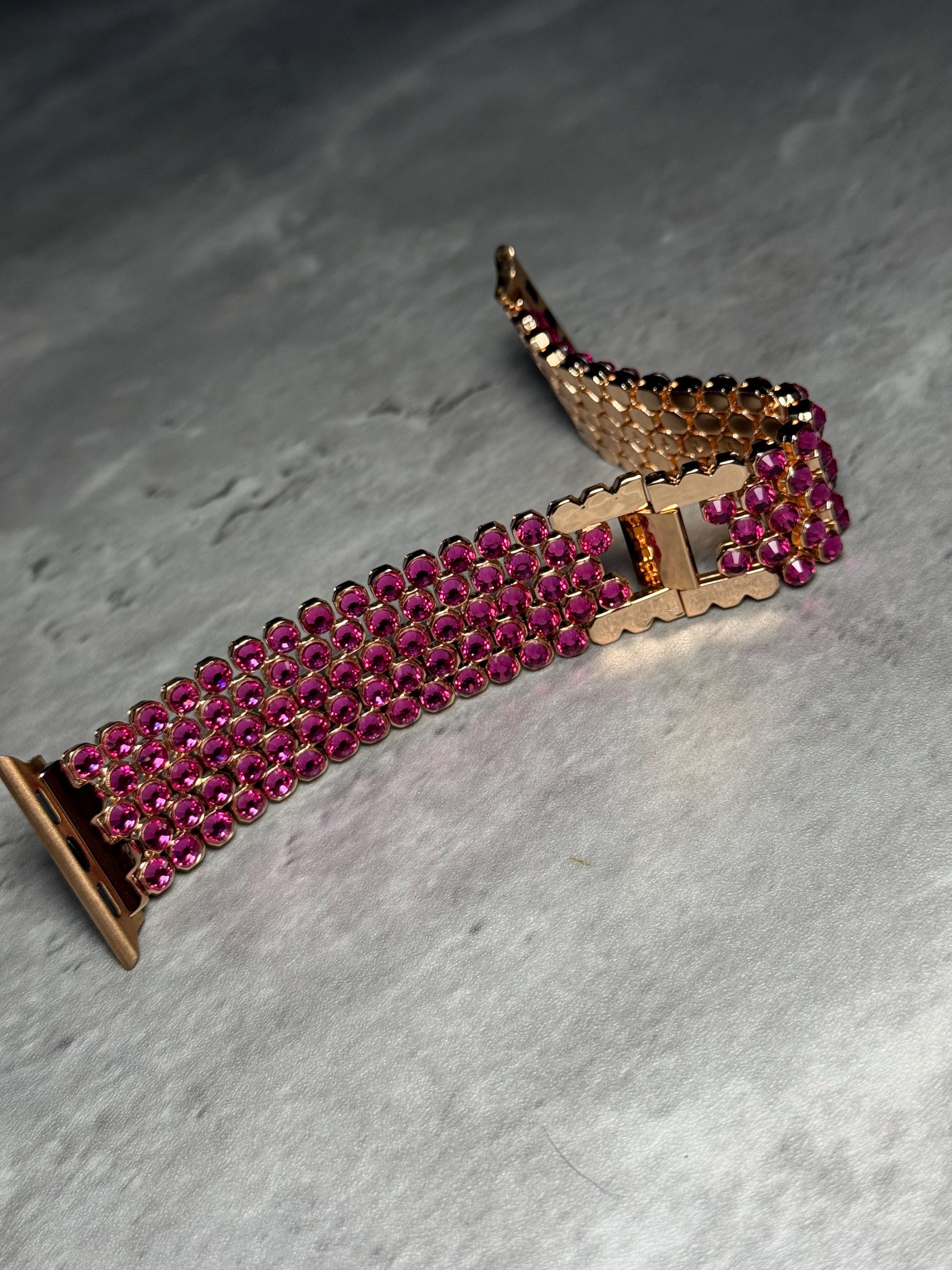 Crystal Apple Watch Band, Stainless Steel Bling Strap, Glamorous Jewelry