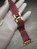 Crystal Apple Watch Band, Stainless Steel Bling Strap, Glamorous Jewelry