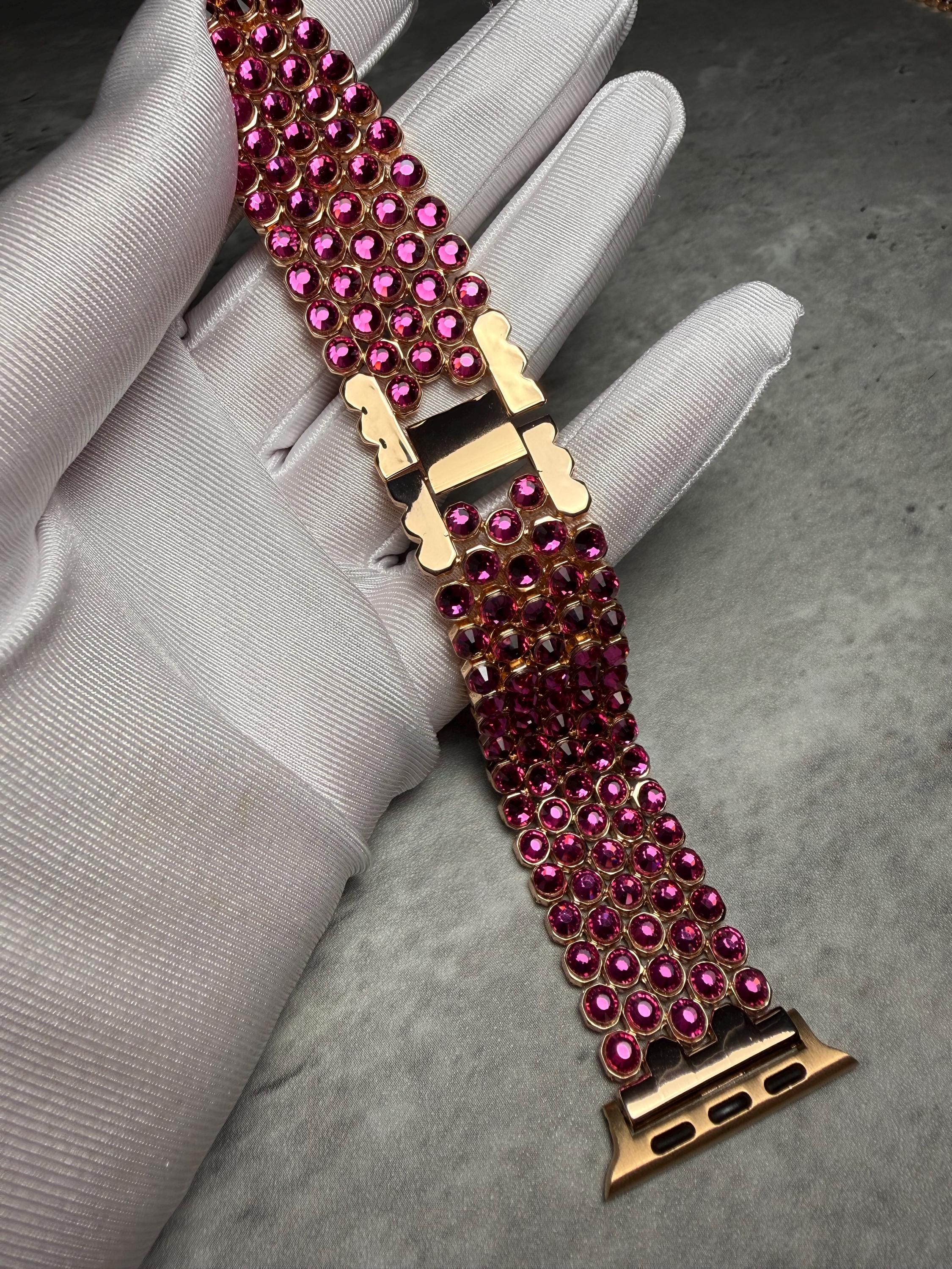 Crystal Apple Watch Band, Stainless Steel Bling Strap, Glamorous Jewelry