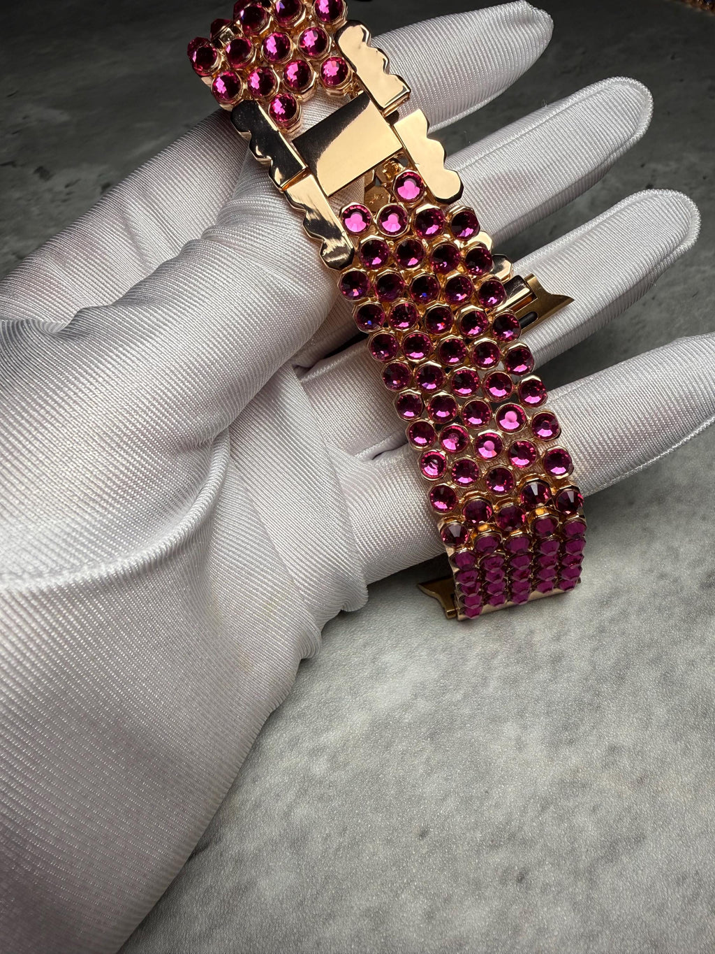 Crystal Apple Watch Band, Stainless Steel Bling Strap, Glamorous Jewelry
