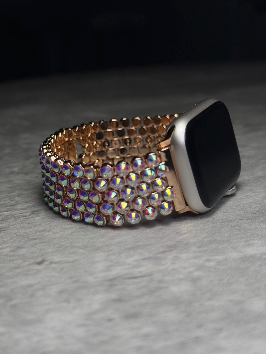 Apple Watch Band, Stainless Steel Strap, Hand-Embellished Glamour, color Crystal AB