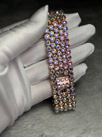 Apple Watch Band, Stainless Steel Strap, Hand-Embellished Glamour, color Crystal AB