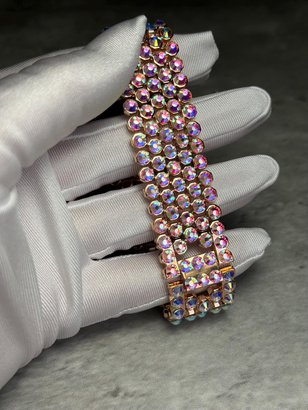 Apple Watch Band, Stainless Steel Strap, Hand-Embellished Glamour, color Crystal AB