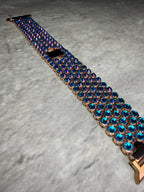 Apple Watch Band, Stainless Steel Strap, Hand-Embellished Glamour, color Magma Capri Blue