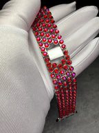 Apple Watch Band, Stainless Steel Strap, Hand-Embellished Glamour, color Magenta Light