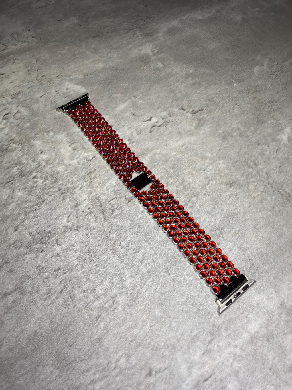 Apple Watch Band, Stainless Steel Strap, Hand-Embellished Glamour, color Magenta Light