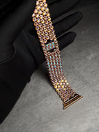 Apple Watch Band, Stainless Steel Strap, Hand-Embellished Glamour, color Rose AB