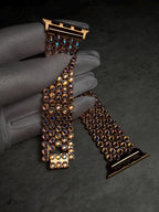 Apple Watch Band, Stainless Steel Strap, Hand-Embellished Glamour, color Rose AB