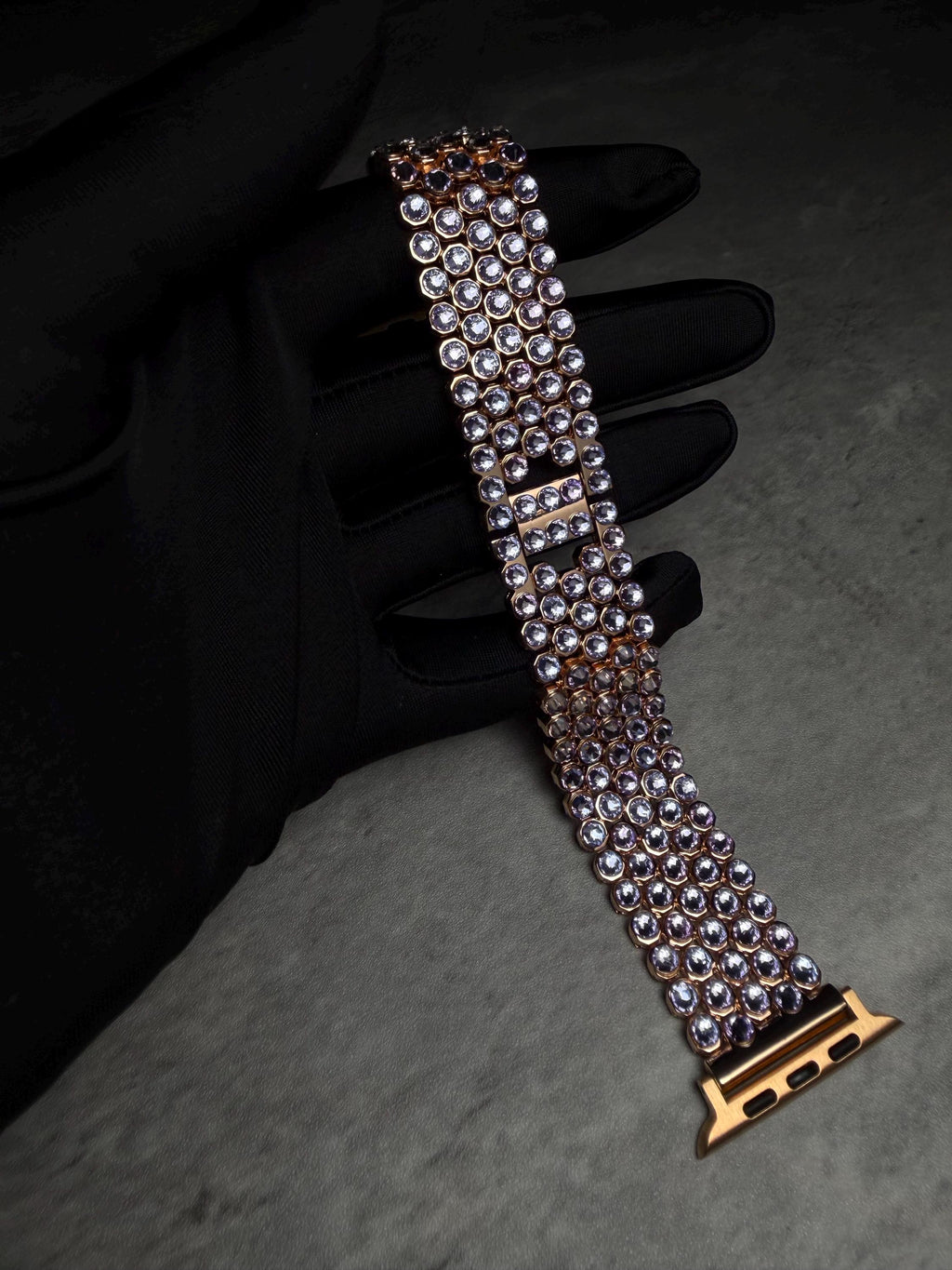 Apple Watch Band, Stainless Steel Strap, Hand-Embellished Glamour, color Angel Violet