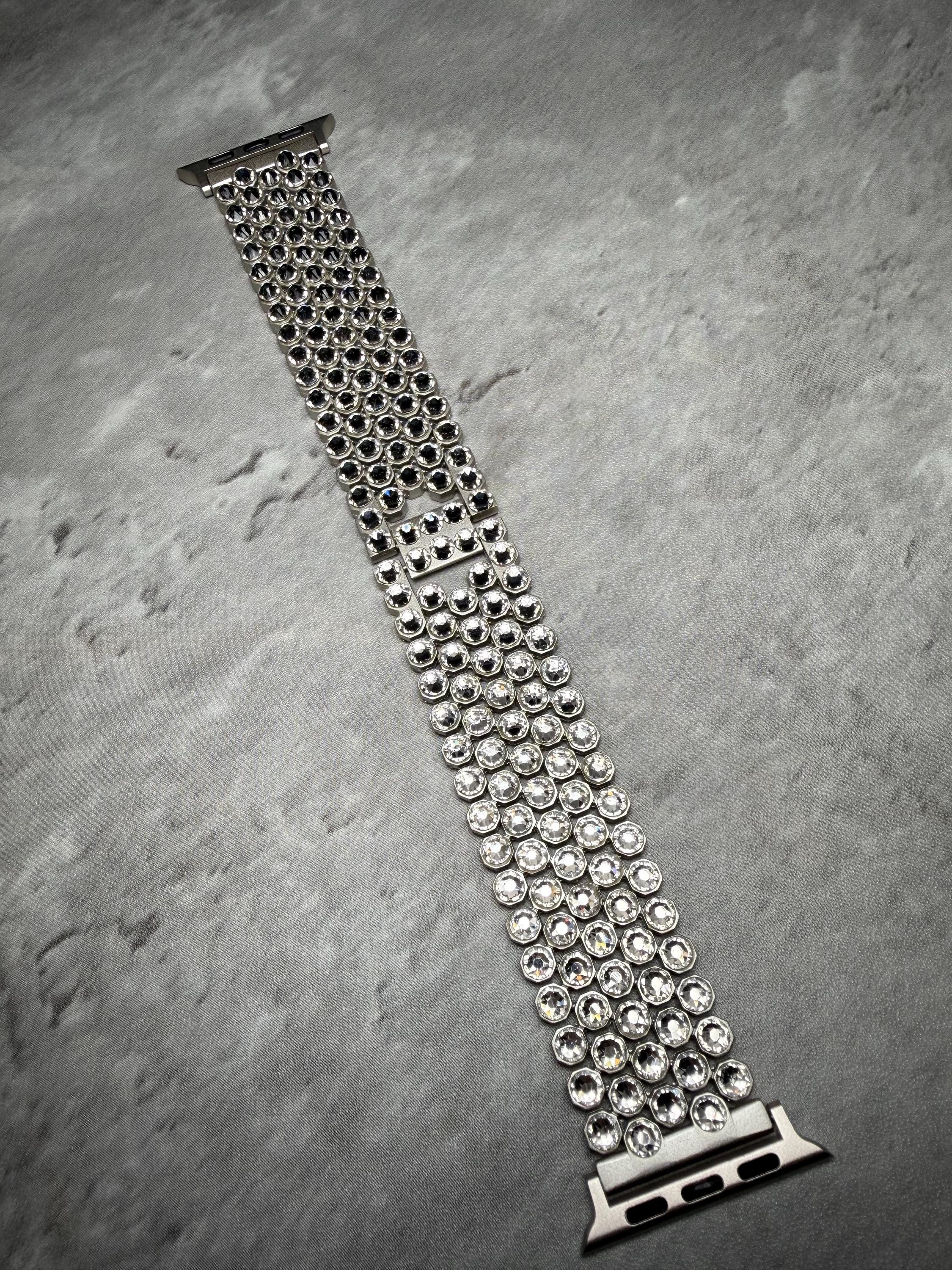 Apple Watch Band, Stainless Steel Strap, Hand-Embellished Glamour, color Crystal