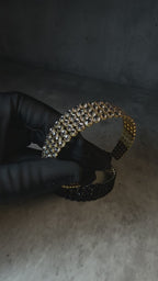 Gold crystal cuff bracelet, handmade by LUXORI — video